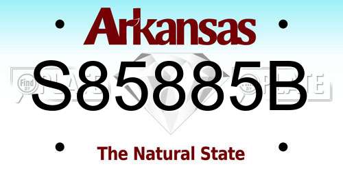 S85885B Arkansas License Plate