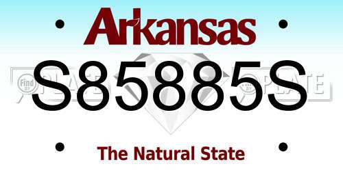 S85885S Arkansas License Plate