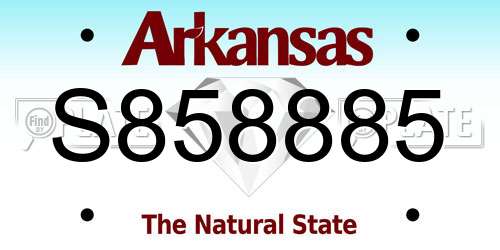 S858885 Arkansas License Plate