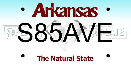 S85AVE Arkansas License Plate