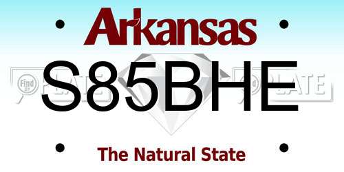 S85BHE Arkansas License Plate