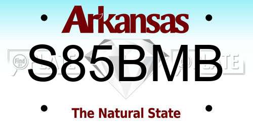 S85BMB Arkansas License Plate