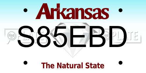 S85EBD Arkansas License Plate