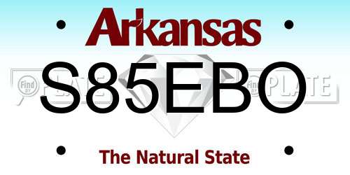 S85EBO Arkansas License Plate
