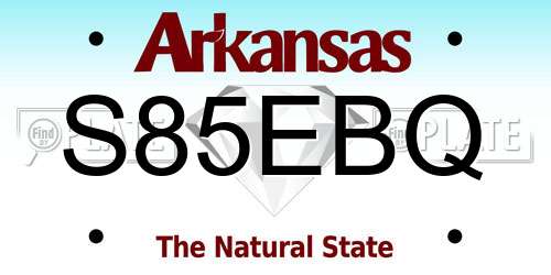S85EBQ Arkansas License Plate