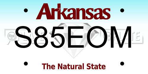S85EOM Arkansas License Plate