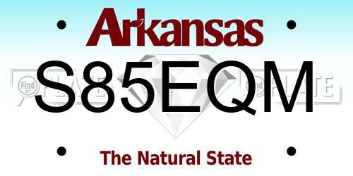 S85EQM Arkansas License Plate
