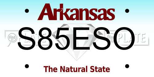 S85ESO Arkansas License Plate