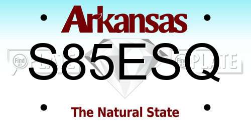 S85ESQ Arkansas License Plate