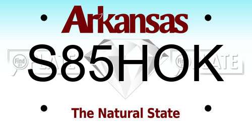 S85HOK Arkansas License Plate