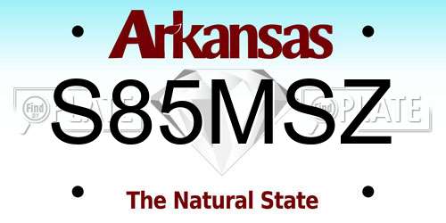 S85MSZ Arkansas License Plate