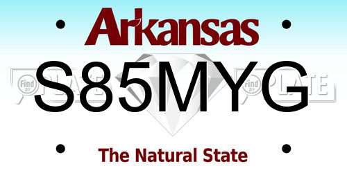 S85MYG Arkansas License Plate