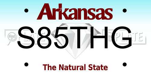 S85THG Arkansas License Plate