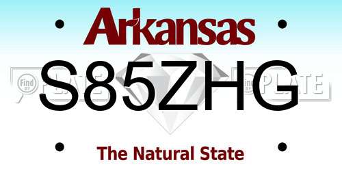 S85ZHG Arkansas License Plate