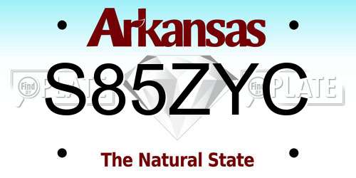 S85ZYC Arkansas License Plate