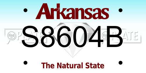 S8604B Arkansas License Plate