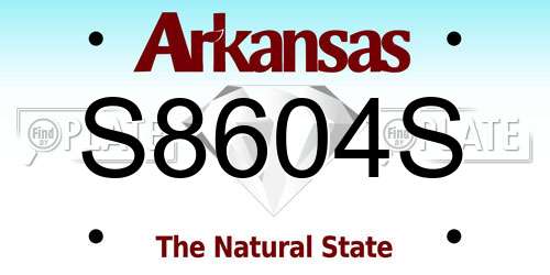 S8604S Arkansas License Plate