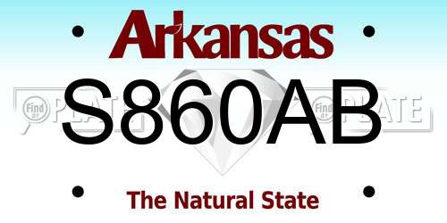 S860AB Arkansas License Plate