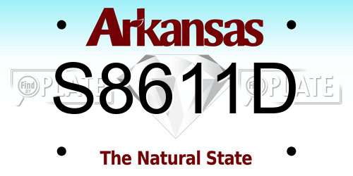S8611D Arkansas License Plate