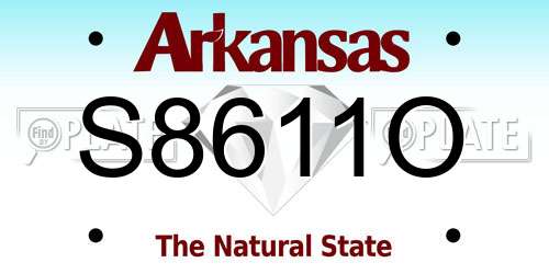 S8611O Arkansas License Plate