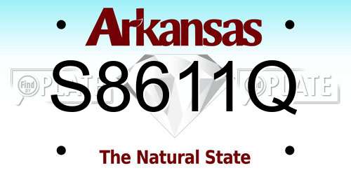 S8611Q Arkansas License Plate