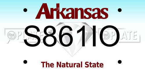 S861IO Arkansas License Plate