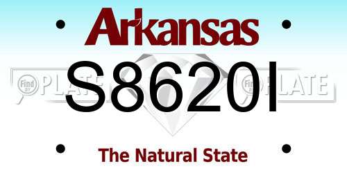 S8620I Arkansas License Plate