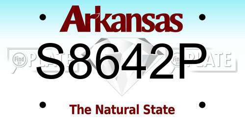 S8642P Arkansas License Plate