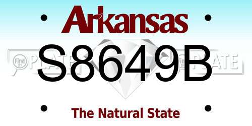 S8649B Arkansas License Plate