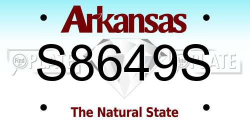 S8649S Arkansas License Plate