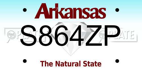 S864ZP Arkansas License Plate