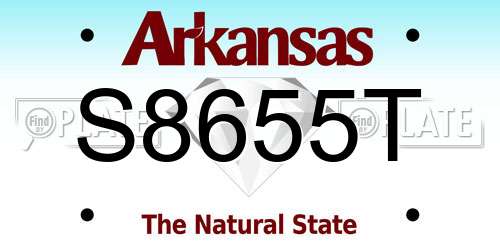 S8655T Arkansas License Plate
