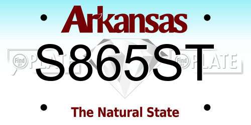 S865ST Arkansas License Plate