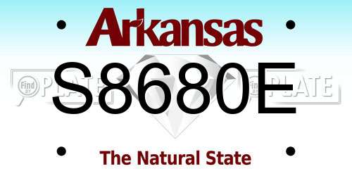 S8680E Arkansas License Plate
