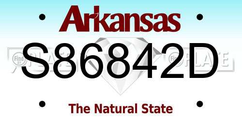 S86842D Arkansas License Plate
