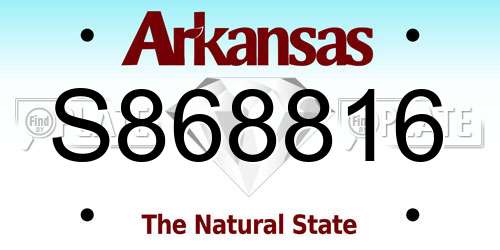 S868816 Arkansas License Plate