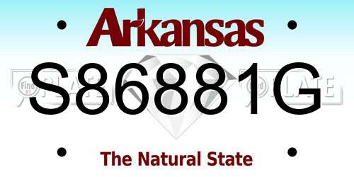 S86881G Arkansas License Plate