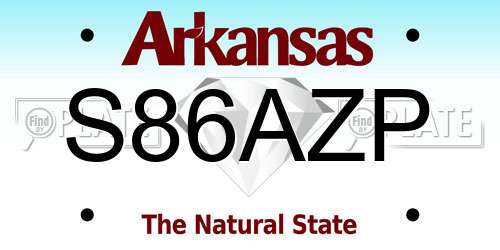 S86AZP Arkansas License Plate
