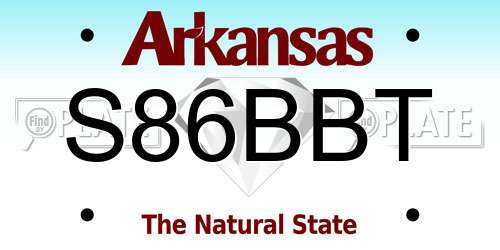 S86BBT Arkansas License Plate