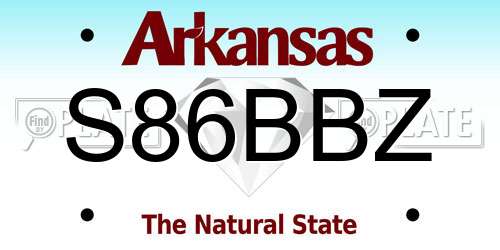 S86BBZ Arkansas License Plate