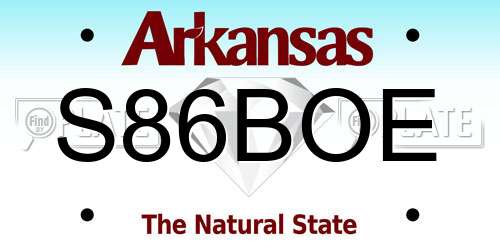 S86BOE Arkansas License Plate