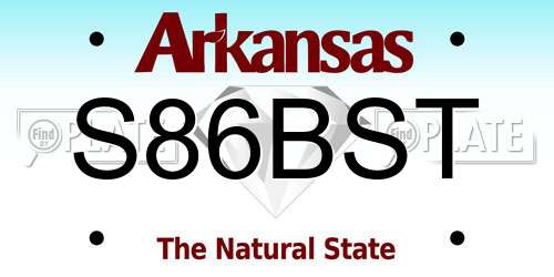 S86BST Arkansas License Plate