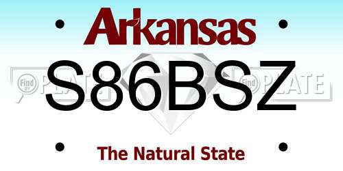 S86BSZ Arkansas License Plate