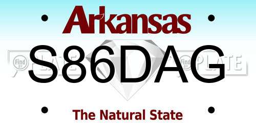 S86DAG Arkansas License Plate