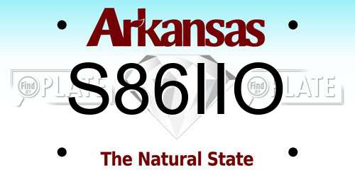 S86IIO Arkansas License Plate