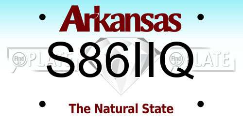 S86IIQ Arkansas License Plate