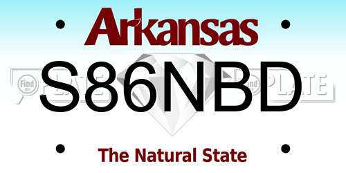 S86NBD Arkansas License Plate