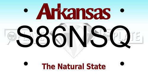 S86NSQ Arkansas License Plate