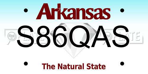 S86QAS Arkansas License Plate
