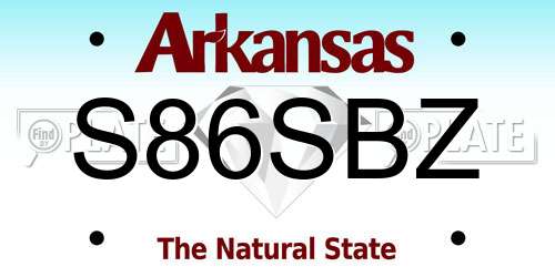 S86SBZ Arkansas License Plate